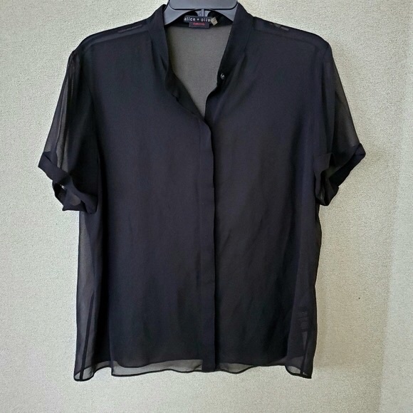 ALICE AND OLIVIA SHEER BUTTON DOWN - Picture 1 of 1